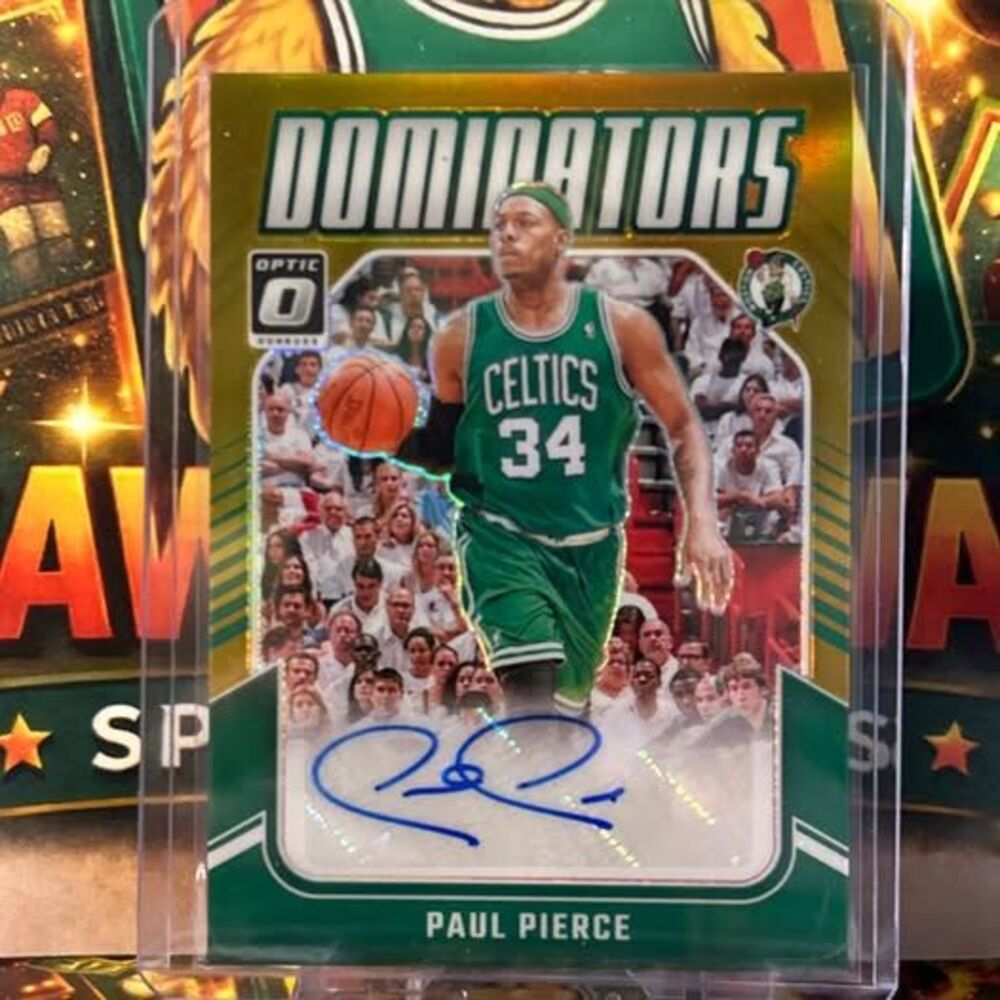 2024-25 Panini Donruss Optic Dominators Paul Pierce Gold Prizm Auto /10 Celtics